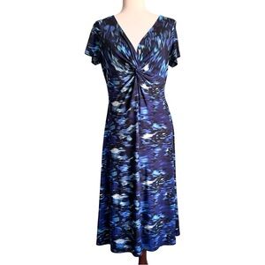 G.H. Bass & Co. Blue Black Midi Dress Size 8 EUC Coastal Spring Summer Vacation
